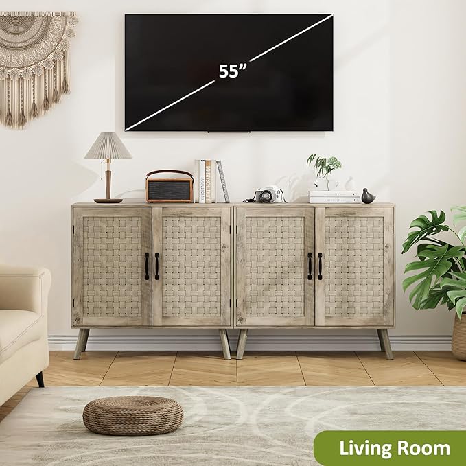 Farmhouse Sideboard Cabinet, Buffet Storage Cabinet - Image 6