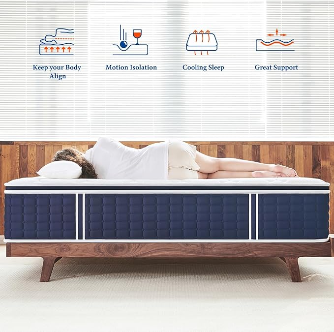 Coolvie Twin Mattress 14 Inch, Hybrid Twin Bed Mattress in a Box, 4 Layer - Image 5