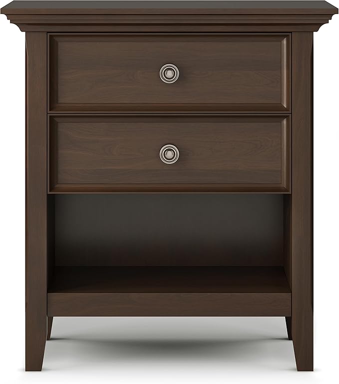 SIMPLIHOME Amherst Solid Wood 24 Inch Wide Traditional Bedside Nightstand Table - Image 5