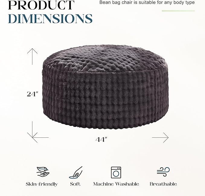 Hobestluk Bean Bag Chairs 4ft Beanbag Chair - Image 2