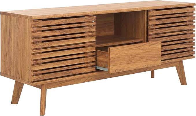 SAFAVIEH ESMA TV Stand for up to 60" Flatscreen – Oak Brown, Low Sideboard - Image 5