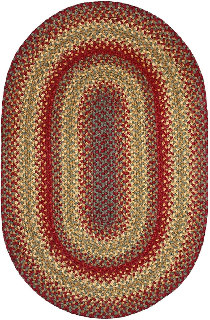 Cider Barn Cranberry Red Braided Oval Area Rugs, 5x8' - Image 9