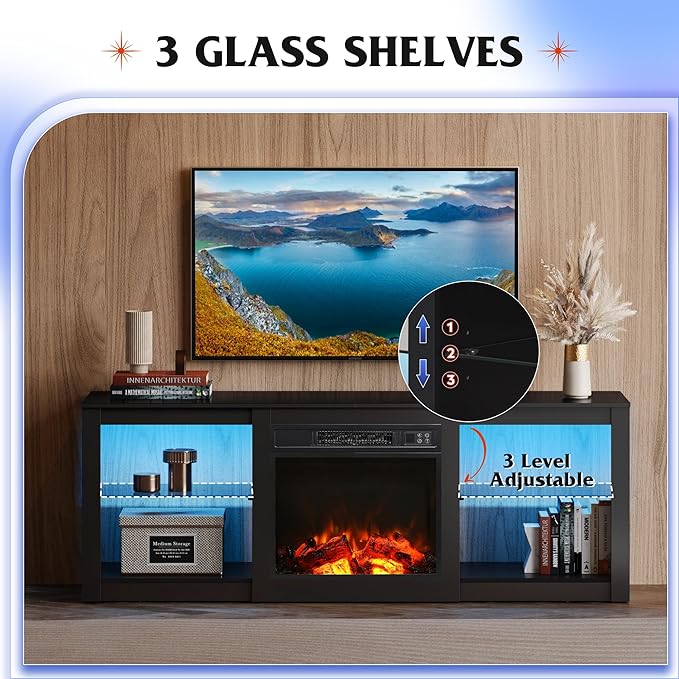 WLIVE 58 Inches Fireplace TV Stand - Image 7