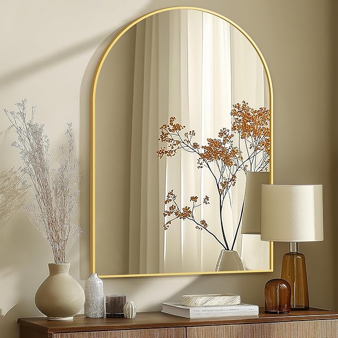 Arched Wall Mirror for Bathroom, Mirrors for Wall, Vanity Mirror for Bedroom by TRAHOME