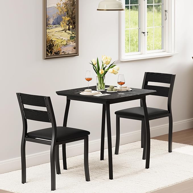 GAOMON Dining Table Set for 2, 3 Piece Small Kitchen Table and 2 Upholstered - Image 5