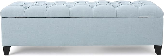 Christopher Knight Home Ottilie Fabric Storage Ottoman, Light Sky, Dimensions: - Image 12