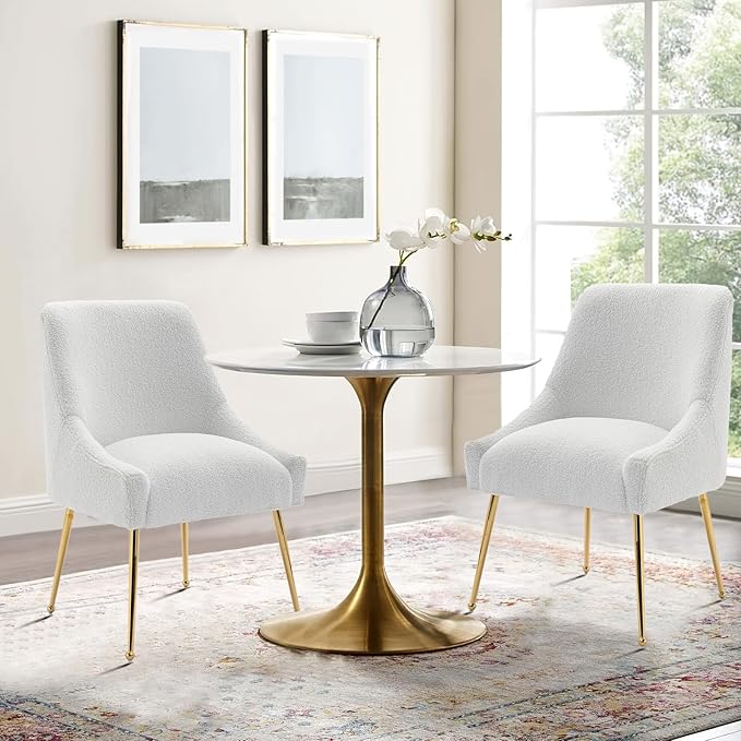 Dining Chairs Medieval Modern Restaurant Chairs, Soft Cushions, Teddy Velvet - Image 2
