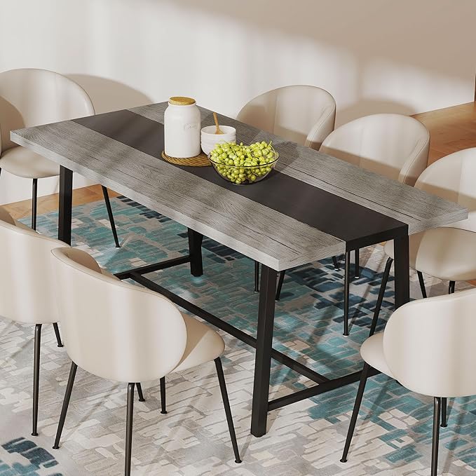 HOMCOM Industrial Dining Table for 8 People, 70.9" Long Rectangular Kitchen by HOMCOM