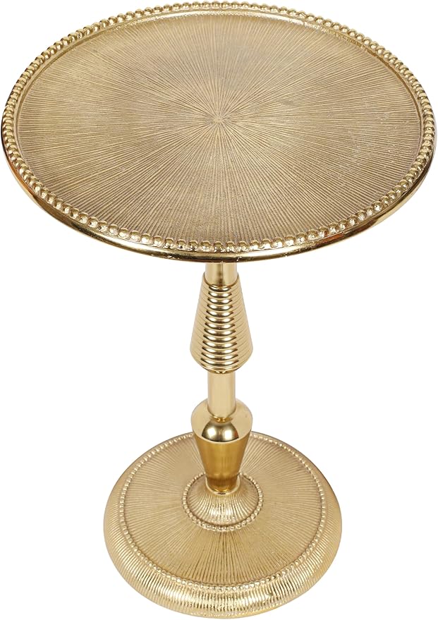 CLEENTABLE Gold Metal Pedestal Side Table by CLEENTABLE