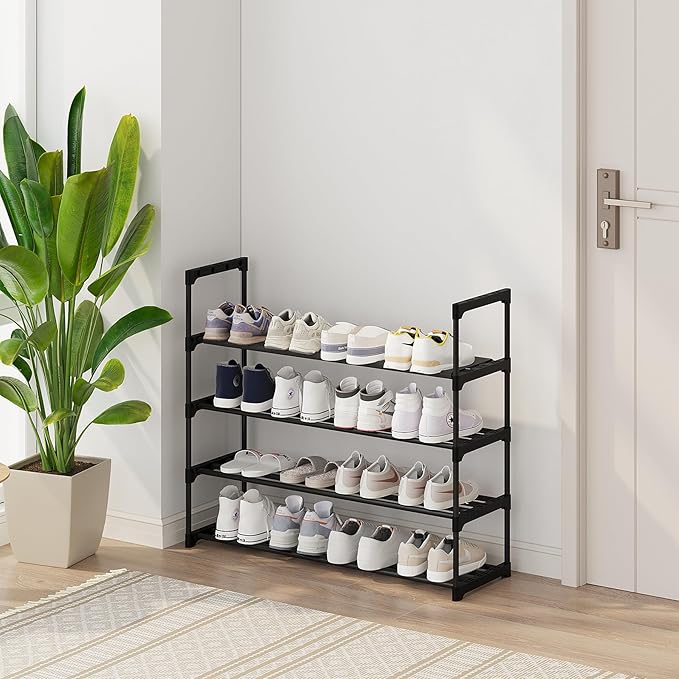 Calmootey 4-Tier Shoe Rack, Tall Large Capacity 20 Pairs Shoes Storage Organizer - Image 2