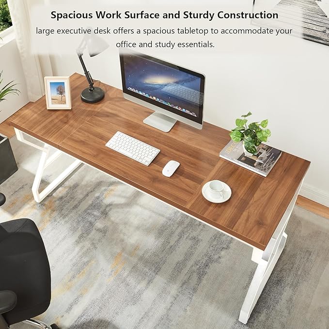 HOMISSUE 63-inch Executive Desk, Large Home Office Desk - Image 4
