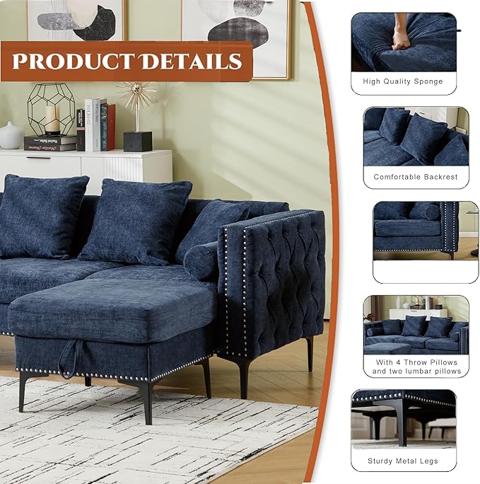 Ball & Cast 85" L Shaped Sectional Sofa - Image 6