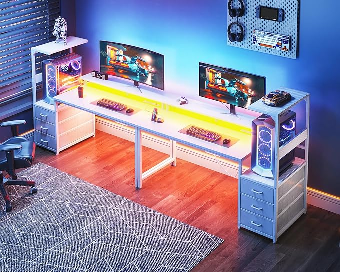 AODK 59 Inch Gaming Desk with USB Charging Ports & LED Light- Reversible - Image 8