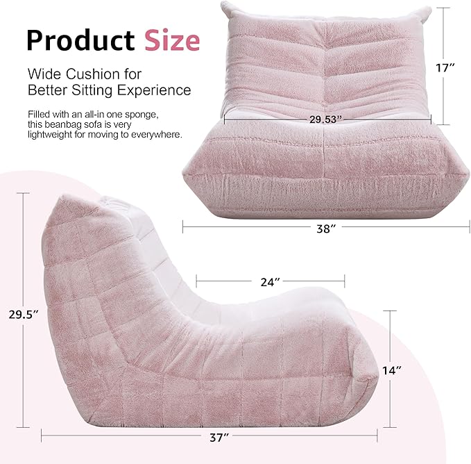 Bean Bag Chairs for Adults Giant Bean Bag Chair Memory Foam BeanBag Chair Big - Image 2