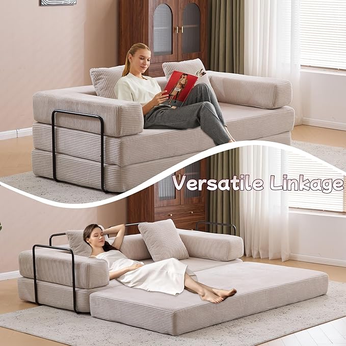 Convertible Sofa Bed, Compression Futon Sofa - Image 7