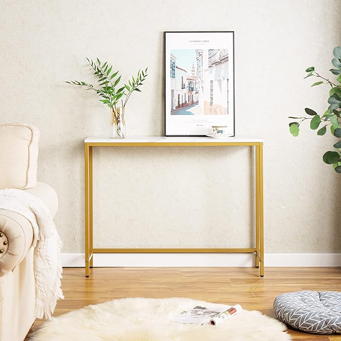 loglus Console Table for Entryway, Faux Marble MDF Sofa Table - Image 8