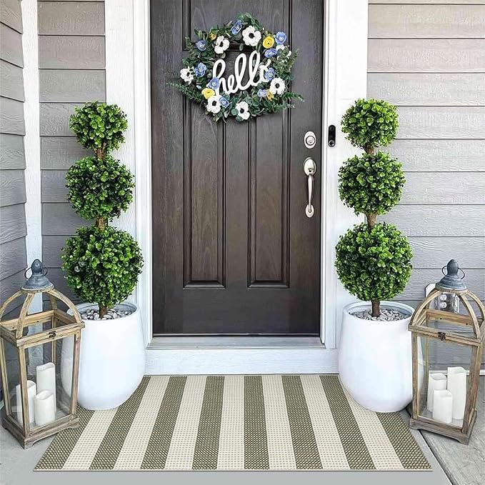 OJIA Striped Rug 24"x51" Washable Fall Front Door Mat Halloween Doormat Woven - Image 6