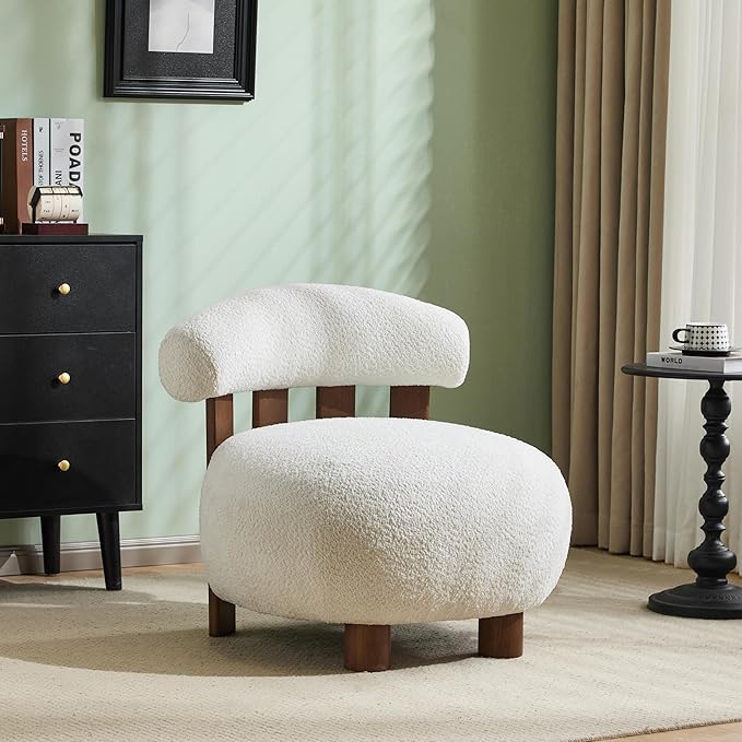 Christopher Knight Home Elvina Boucle Fabric Accent Chair, Solid Wood Single by ChristopherKnightHome