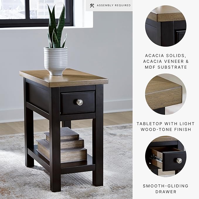 Signature Design by Ashley Drazmine Casual 1 Drawer Chair Side End Table - Image 7