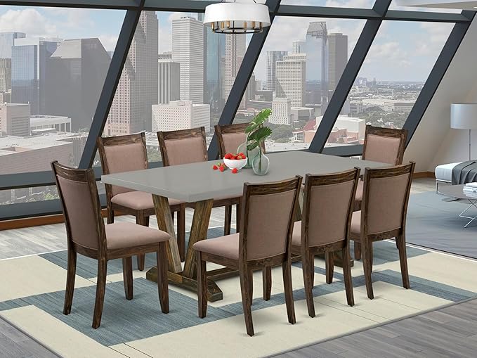 East West Furniture V797MZ748-9 9 Piece Modern Dining Table Set Includes a - Image 2