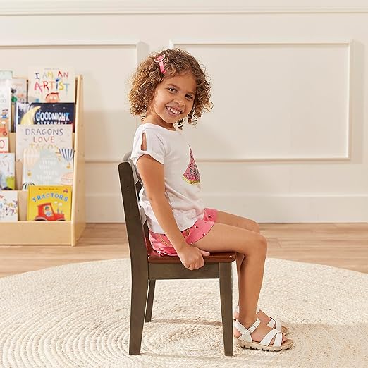 ECR4Kids Hideaway Table and Chair Set, Kids Furniture, Dark Walnut/Grey Wash - Image 9