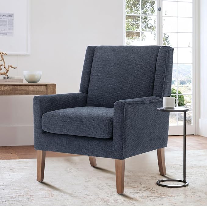 COLAMY Modern Wingback Living Room Chair, Upholstered Fabric Accent Armchair - Image 9