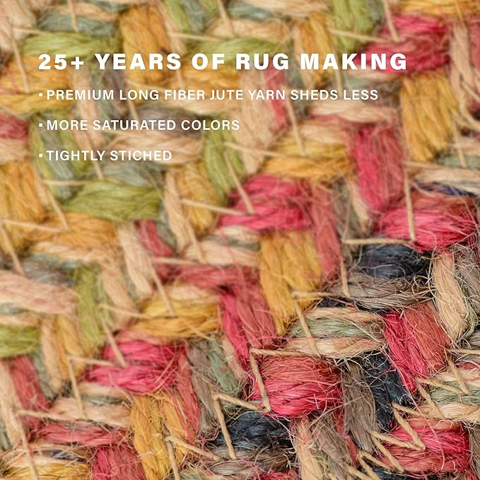Kingston Jute Braided Rug 2x3' Multicolor – Braided Indoor Entryway Rug - Image 8