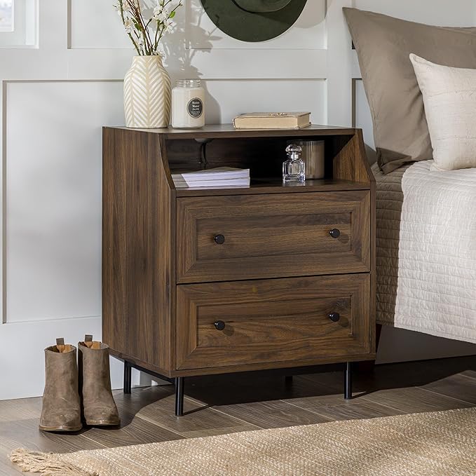 Florence 22 Inch 2 Drawer Open Top Side Table - Image 2