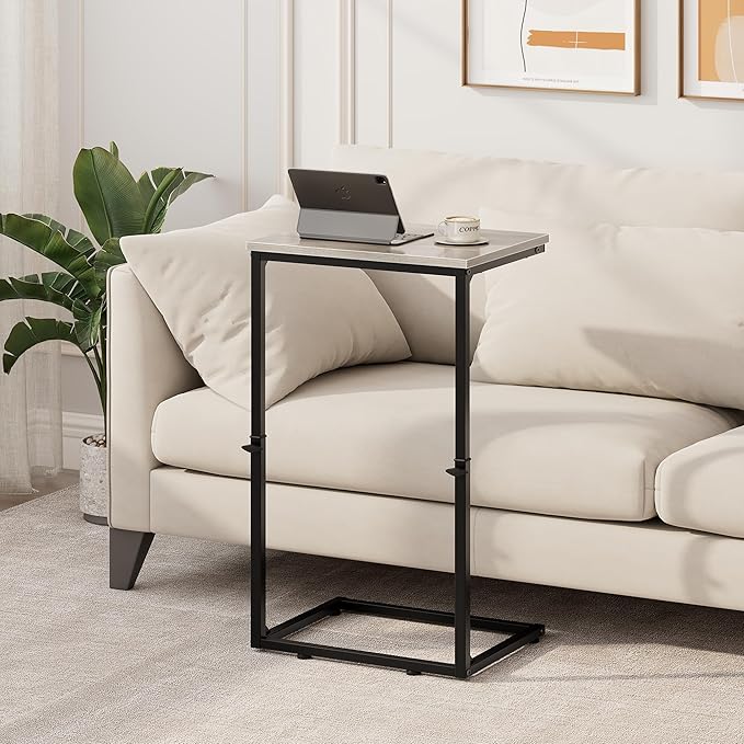 Vagusicc C Shaped End Table for Couch, 33.2'' Extra Tall C Table Adjustable - Image 3