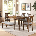 6-Piece Wooden Dining Set, Dining Table & Chair Set by Zevemomo