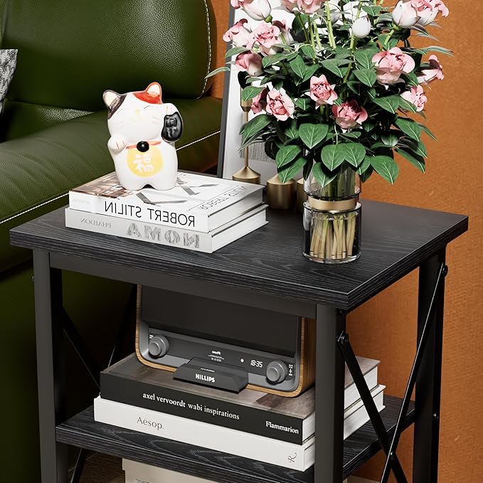 VECELO Modern Nightstands X-Design Side End Table Night Stand - Image 7
