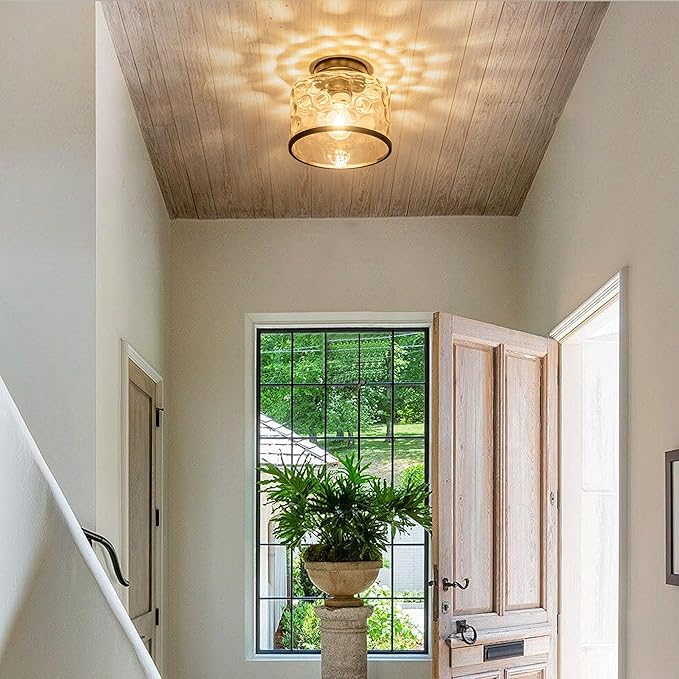 Glass Ceiling Light, Farmhouse Light Fixture - Image 3