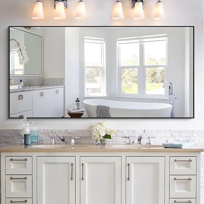 KOCUUY Bathroom Mirror, 30x60 Large Black Mirrors - Image 2