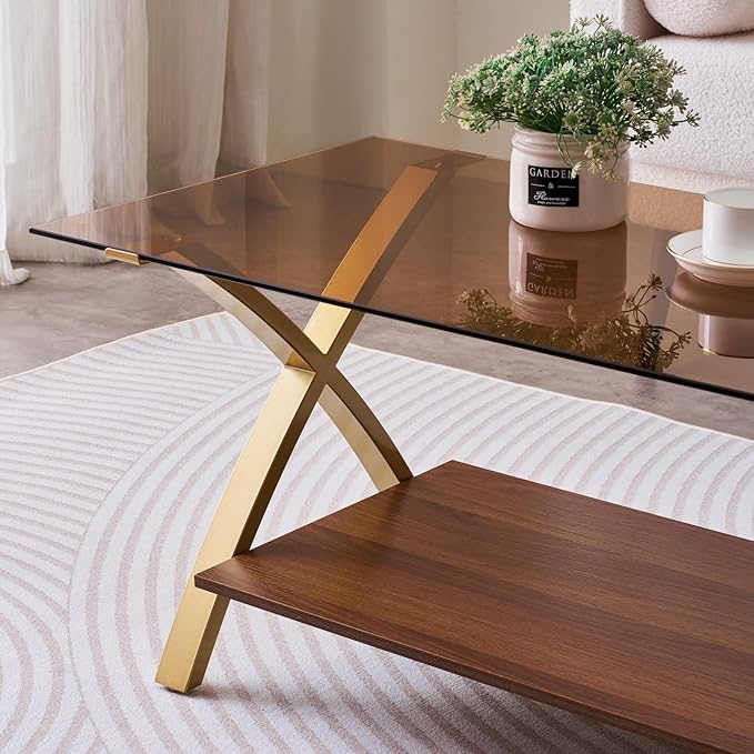 Coffee Table for Living Room and Bedroom, 2-Tier Mid-Century Modern Table - Image 5