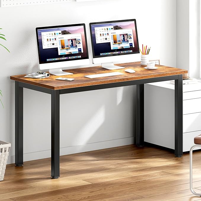 DlandHome Large Computer Desk, Composite Wood Board, Decent and Steady Home by DlandHome