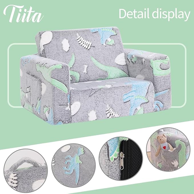 Tiita Kids Sofa, 2-in-1 Kid Chair, Convertible Toddler Couch to Lounger - Image 5