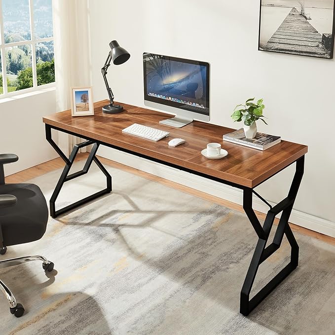 HOMISSUE 63-inch Executive Desk, Large Home Office Desk - Image 7
