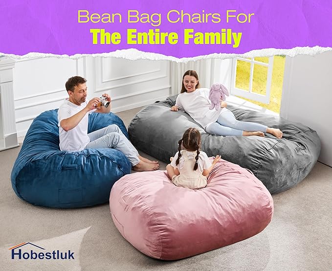 Hobestluk 5FT Bean Bag Chair Large Beanbag Lounger - Image 8