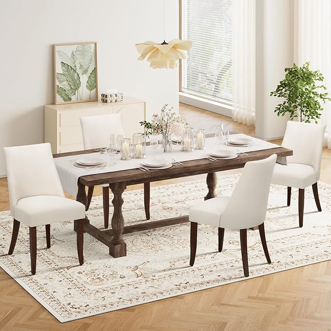COLAMY Upholstered Dining Chairs Set of 4, Mid Century Modern Kitchen Chairs - Image 3