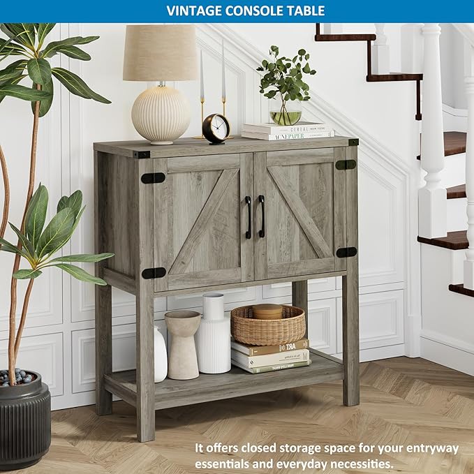 Console Table with 2-Door Cabinet Coffee Bar Cabinet Sofa Table, Entryway Table - Image 3