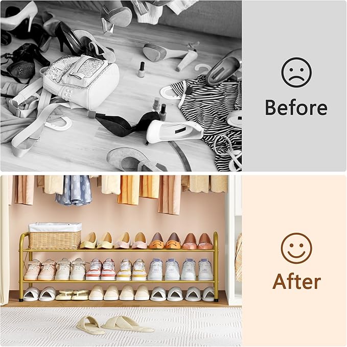 Hoctieon 2 Tier Shoe Rack for Closet, Durable Mesh Style Shoe Rack, Entryway - Image 9