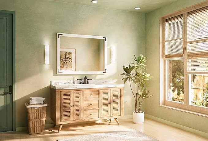 TETOTE 40 x 30 White Wood Framed Mirror - Image 8