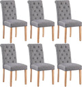 Yaheetech Dining Chairs Set of 6 Fabric Upholstered Dining Room Chairs by Yaheetech
