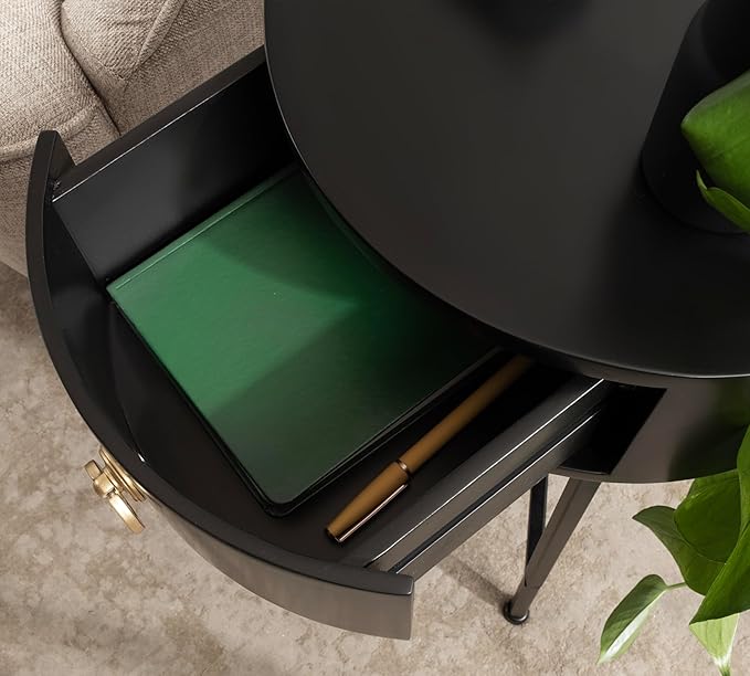 Kate and Laurel Decklyn Decorative Glam Round Side Table, Modern Circle Living - Image 5