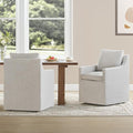 Upholstered Dining Chairs with Casters Easy Assembly Side Deskchair with Rollers by Kislot