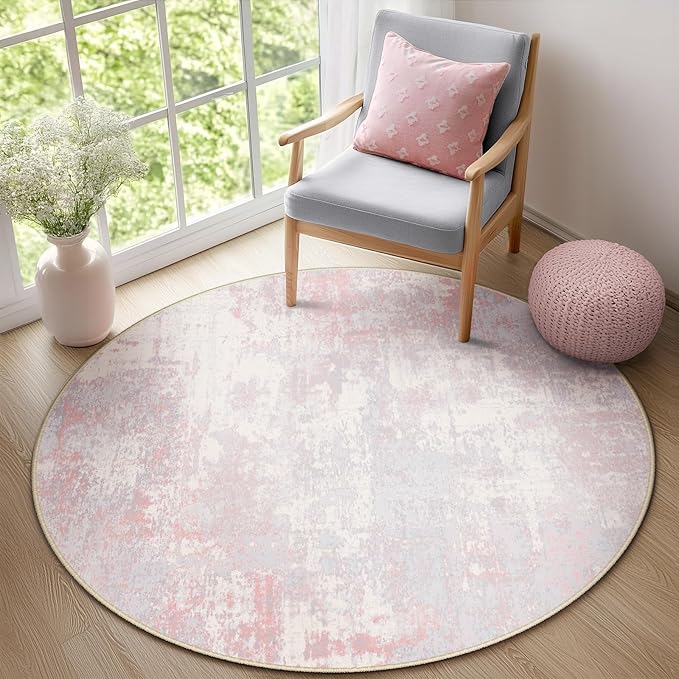 Washable Area Rugs 4ft Non-Slip Modern Abstract Soft - Image 4