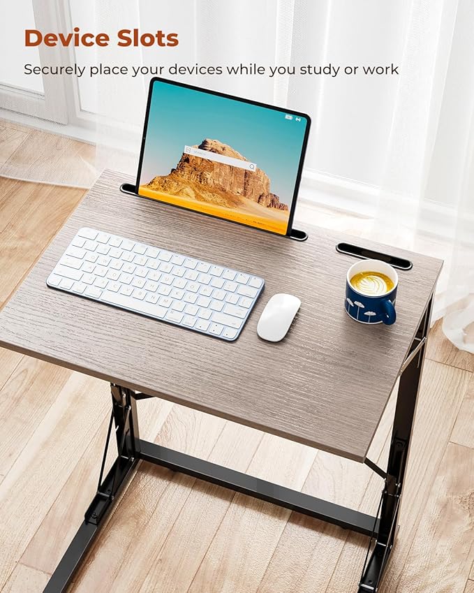 21''Wx28''H Folding TV Tray for Eating, Small Foldable C-Shaped Tray Table - Image 5