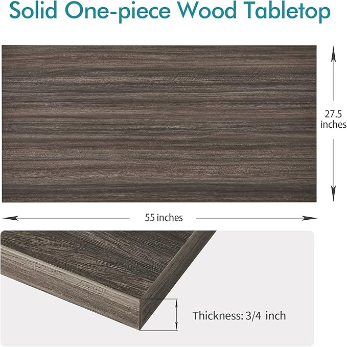 Kaboon Universal Tabletop 55"x27.5", Solid One-Piece Melamine Table Top - Image 3