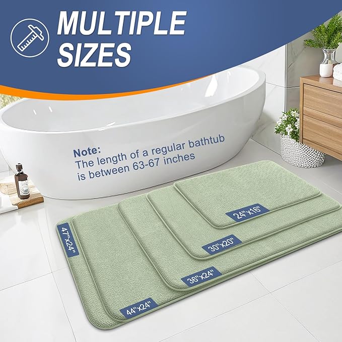 OLANLY Thick Memory Foam Bath Mat Rug 47x17, Extra Soft Absorbent Bathroom Rug - Image 5