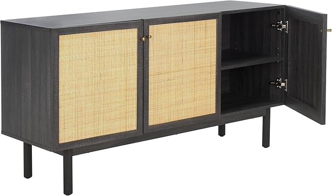SAFAVIEH Aino TV Stand for up to 60" Flatscreen – Distressed Black - Image 6
